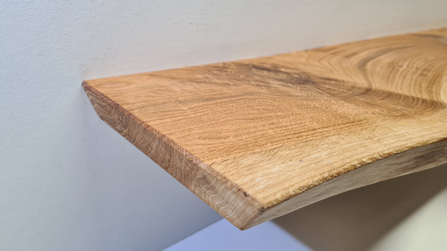 Étagères flottantes en chêne à bords vivants: 40mm X 240mm X 900mm - Bois et Bonheur
