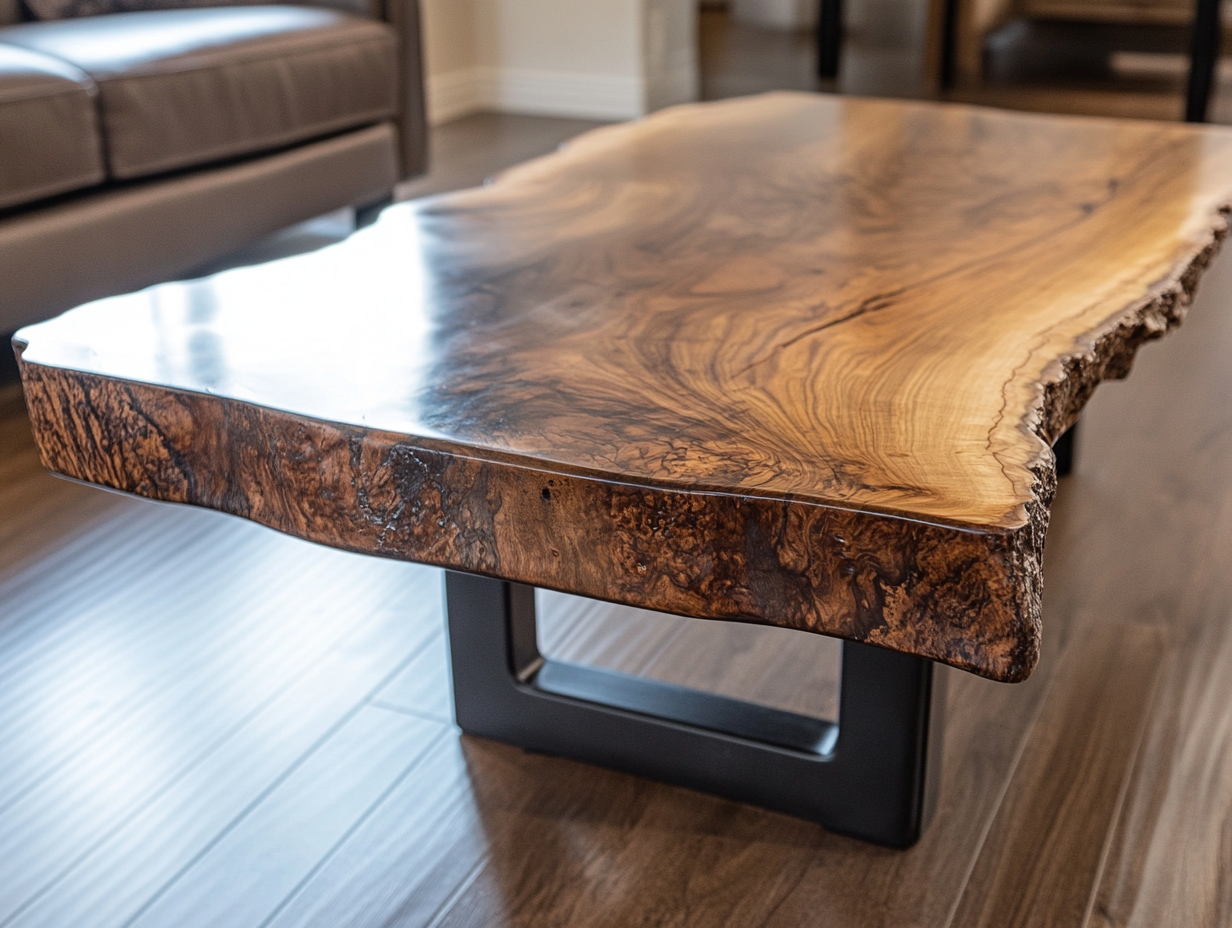 Noyer en Bois Massif.  Table basse