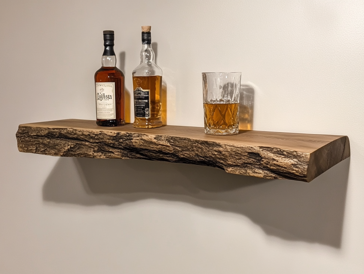 Étagères flottantes en chêne à bords vivants: 40mm X 240mm X 1100mm
